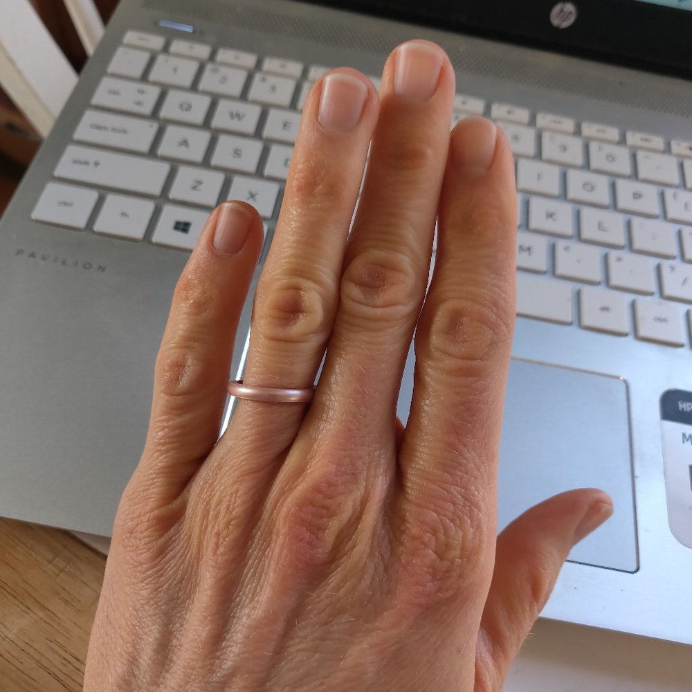 Rose Gold Enso Silicone Ring, Size 6